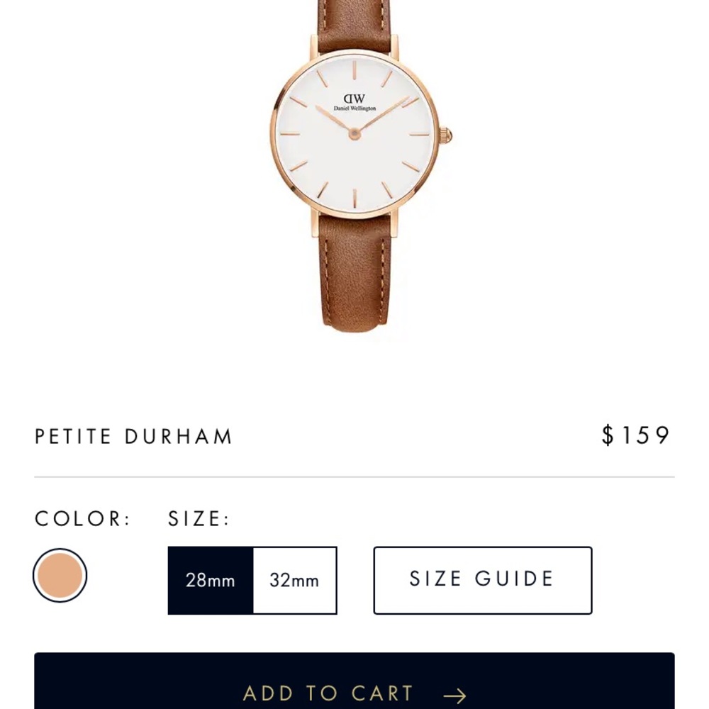 DANIEL WELLINGTON PETIT DURHAM 28mm WATCH